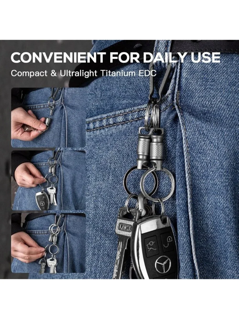 Detachable Titanium Quick Release Keychain - Lightweight, Durable Key Ring